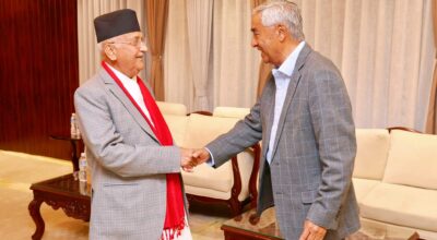 ओली र देउवाबीच दुई घन्टा वार्तापछि सरकार परिवर्तनको हल्ला समाप्त