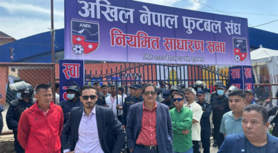 एन्फाको साधारणसभामा गणेश थापालाई प्रवेशमा रोक लगाएपछि बढ्यो तनाव