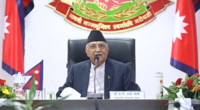 फेसबुकमा मुख छाड्नेहरू पारिवारिक तनावमा हुन्छन् : प्रधानमन्त्री ओली — गाली होइन, सकारात्मक सोच र उद्यमशीलतामा लागौं