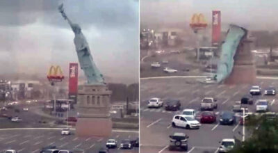 ब्राजिलमा शक्तिशाली आँधीले ‘स्ट्याच्यु अफ लिबर्टी’को प्रतिकृति ढल्यो