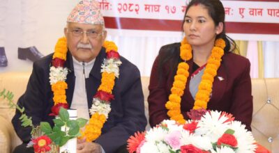 केपी ओलीको आग्रह: ओखलढुंगाबाट अस्मिता थापा जिताउनुस्, विकासको जम्मा म लिन्छु