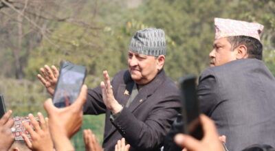 पूर्वराजा शाहलाई एयरपोर्टमा भव्य स्वागत, निर्मल निवास लगिँदै