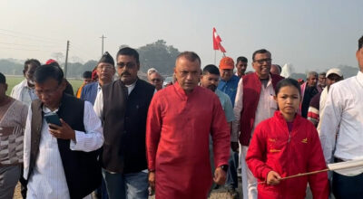 बिहानैदेखि गगन थापा मतदाताको घरदैलोमा, माहोल सुदृढ बन्दै