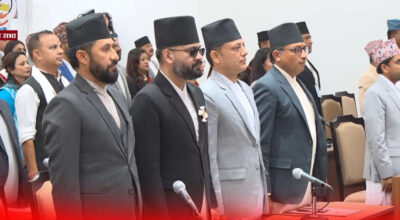 बालेन सिंहदरबार पुगेपछि लाग्याे नारा, यसरी लिए शपथ