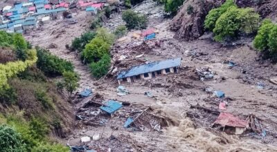 हुम्लाको नेप्का गाउँमा पहिरोका कारण विद्यालय भवन बगायो