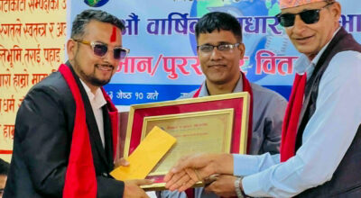 पत्रकार जगन्नाथ दुलाल सम्मानित