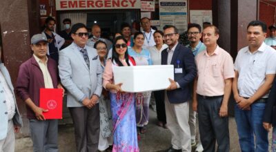 खोप अभाव हुन नदिन महानगरद्वारा शुक्रराज अस्पताललाई १८ सय भाइल रेविज खोप सहयोग