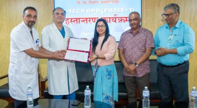 शिक्षण अस्पताललाई काठमाडौँ महानगरपालिकाको १ करोड ७० लाखको प्रविधि सहयोग