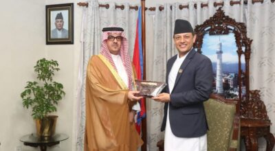 सभामुख अर्याल र साउदी राजदूत बिच शिष्टाचार भेट, द्विपक्षीय सहकार्य विस्तारमा छलफल
