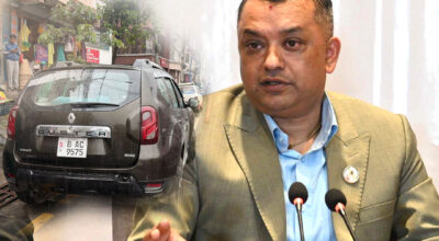 गगन थापाको घरअगाडि भेटिएको गाडी नछोड्न कांग्रेस समर्थकको दबाब