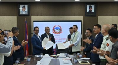 विपद् उद्धारमा हेलिकोप्टर, ड्रोन र राफ्टिङ सेवा प्रयोग गर्न प्राधिकरणसँग तीन संस्थाको समझदारी