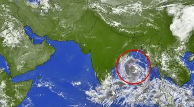 आन्ध्र प्रदेशको तटतर्फ बढ्दै चक्रवात ‘अर्नब’, १४० किमी प्रतिघण्टासम्म हावा चल्ने चेतावनी