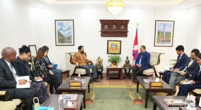 परराष्ट्रमन्त्री शिशिर खनालसँग दक्षिण अफ्रिकाका राजदूतको शिष्टाचार भेट